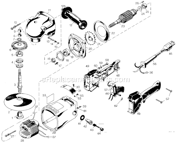 Page A Diagram and Parts List for 6124 Type 2 Black and Decker Sander Polisher